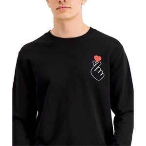 HUGO BOSS long sleeve shirt | Men Med | Black Red Heart | BNWT